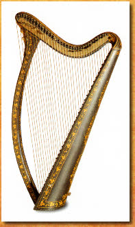 Celtic Harp, John Egan, Dublin, 1819 - National Trust Collection, Snowshill Manor, Gloucestershire, UK. 